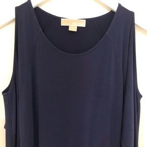 Michael Kors blue cold shoulder dress